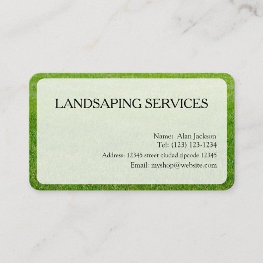 造園サービスの名刺を編集可能 名刺 (正面)