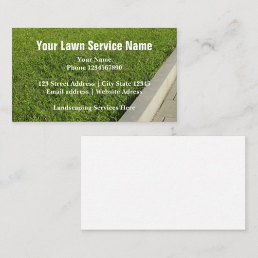 造園サービス及び気に芝生名刺 名刺 (正面/裏面)