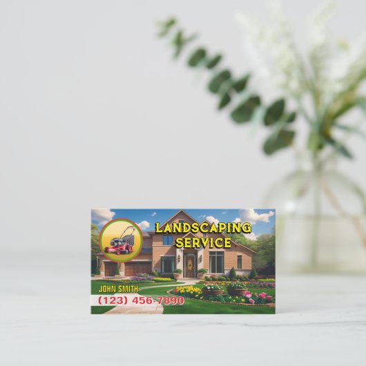 造園サービス名刺 名刺 (スタンド正面)