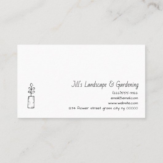 造園サービス/フラワーショップビジネス 名刺 (裏面)