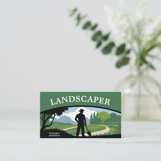 造園サービス 名刺 (スタンド正面)