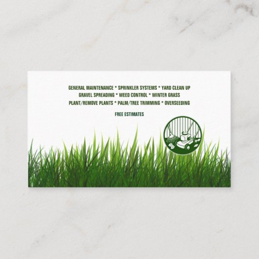 造園サービス 名刺 (裏面)