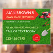 造園サービス | 芝生の手入れと庭のデザイン ウィンドウサイン (シート2)