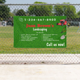 造園サービス | 芝生の手入れと庭のデザイン 横断幕