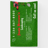 造園サービス | 芝生の手入れと庭のデザイン 横断幕 (縦)