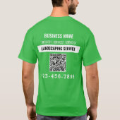 造園サービスQRコードロゴカスタムの作業 Tシャツ (裏面)