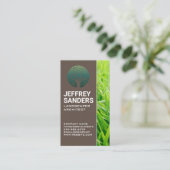 造園ツリーアイコン |緑の草 名刺 (スタンド正面)