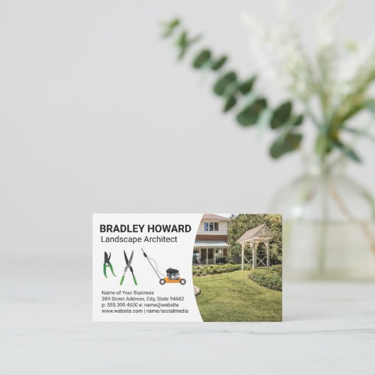 造園ツール | Backyard Gard Lawn 名刺 (スタンド正面)