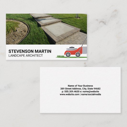 造園ツール | Front Yard Cut Grass 名刺 (正面/裏面)