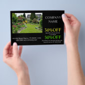 造園デザイナー 芝生管理 造園 チラシ (ハンドル)