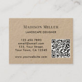 造園デザイナー QRコード 緑豊かな植物 名刺 (裏面)
