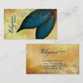 造園ビジネスブルー葉ヴィンテージダマスク 名刺 (正面/裏面)