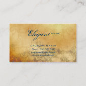 造園ビジネスブルー葉ヴィンテージダマスク 名刺 (裏面)