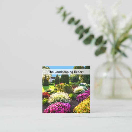 造園モダンカラフル名刺 スクエア名刺 (スタンド正面)