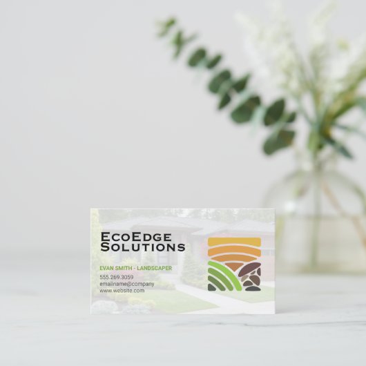 造園ロゴ | 住宅庭園 名刺 (スタンド正面)