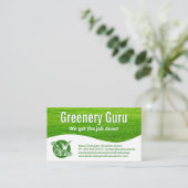 造園ロゴ | 刈り込み草の背景 名刺 (スタンド正面)