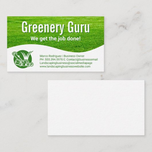 造園ロゴ | 刈り込み草の背景 名刺 (正面/裏面)