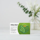 造園ロゴ |芝刈り機の名刺 名刺 (スタンド正面)