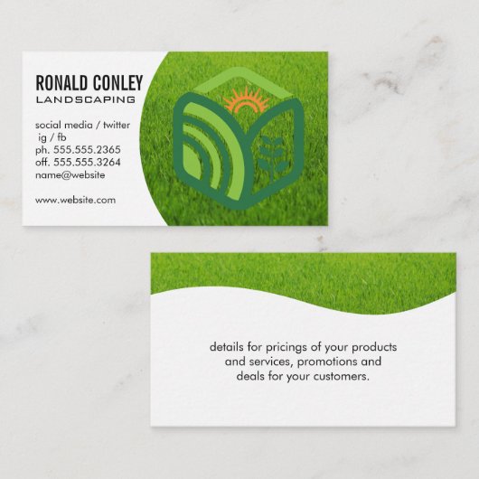 造園ロゴ |芝刈り機の名刺 名刺 (正面/裏面)