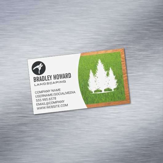 造園ロゴ |草と木 マグネット名刺 (インサイチュ)