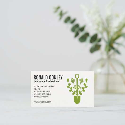 造園ロゴ |草 名刺 (スタンド正面)