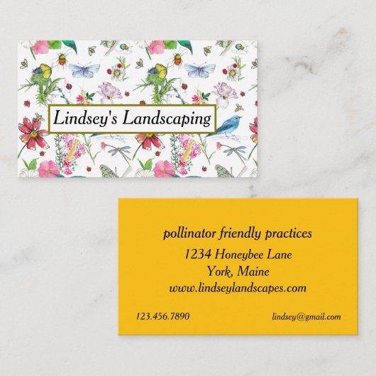 造園事業の受粉者先住民工場 名刺 (正面/裏面)