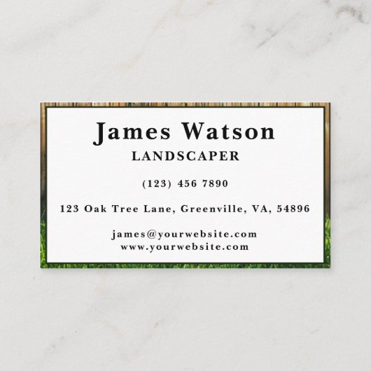 造園及び気に芝生フェンス及び牧草サービス 名刺 (裏面)