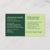 造園及び芝生サー気にビス 名刺 (裏面)