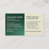 造園及び芝生サー気にビス 名刺 (裏面)