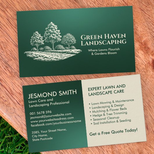 造園及び芝生サー気にビス 名刺