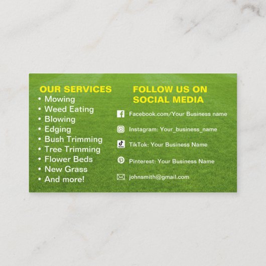 造園名刺 名刺 (裏面)