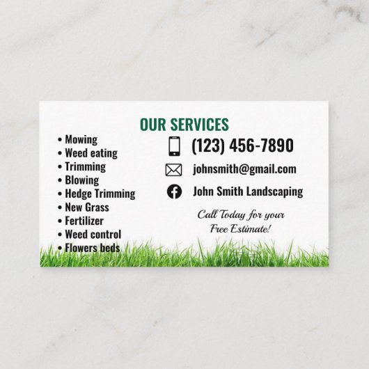 造園名刺 名刺 (裏面)