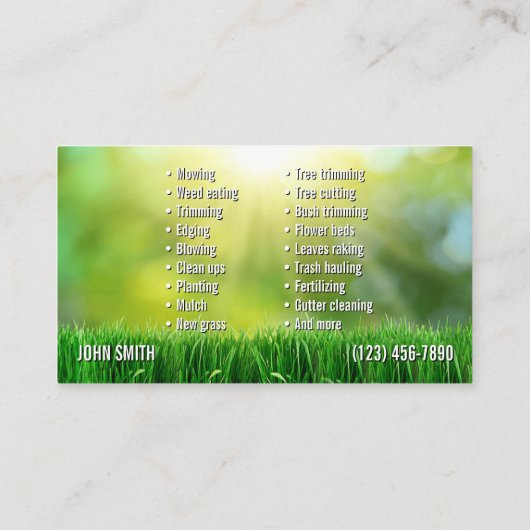 造園名刺 名刺 (裏面)