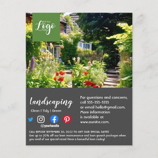 造園園芸家の樹木外科医の園芸家フライヤー チラシ (正面)