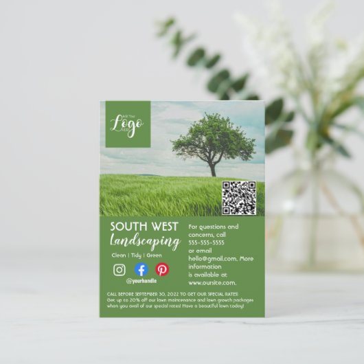 造園園芸家の樹木外科医の園芸家フライヤー ポストカード (スタンド正面)