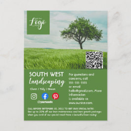 造園園芸家の樹木外科医の園芸家フライヤー ポストカード