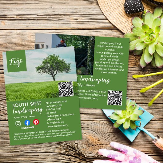 造園園芸家の樹木外科医の園芸家フライヤー ポストカード