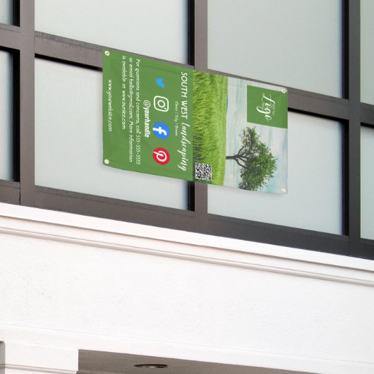 造園園芸家の樹木外科医の園芸家フライヤー 横断幕 (ビルの外側)