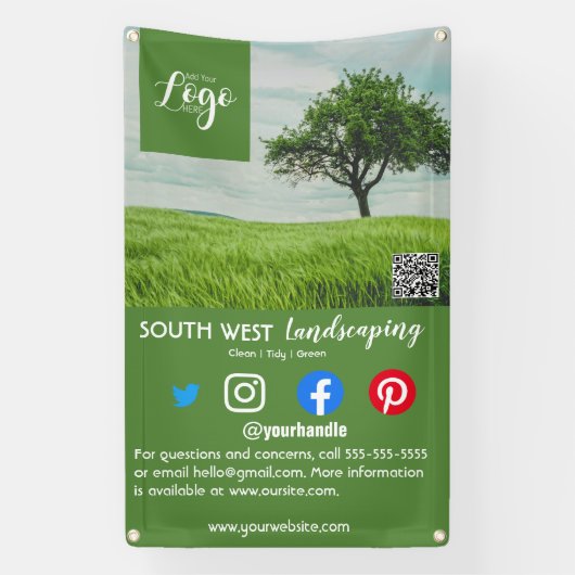 造園園芸家の樹木外科医の園芸家フライヤー 横断幕 (縦)