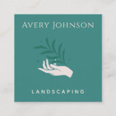 造園園芸手植気にミニマルはっきりした物 スクエア名刺 (正面)