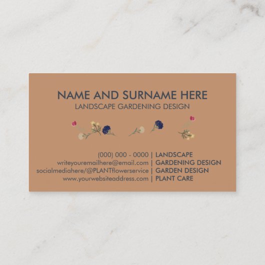 造園園芸植気に物 名刺 (裏面)