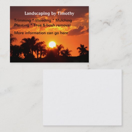 造園家のヤシの木の名刺 名刺 (正面/裏面)