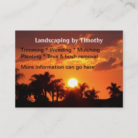 造園家のヤシの木の名刺 名刺 (正面)