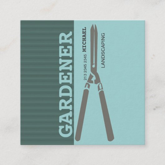 造園庭園工具剪定はさみ スクエア名刺 (正面)
