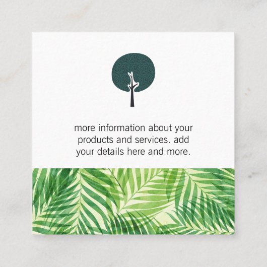 造園構造 | パームリーフ スクエア名刺 (裏面)