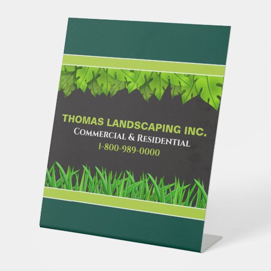 造園気にの芝生のサイン 台座サイン (正面)