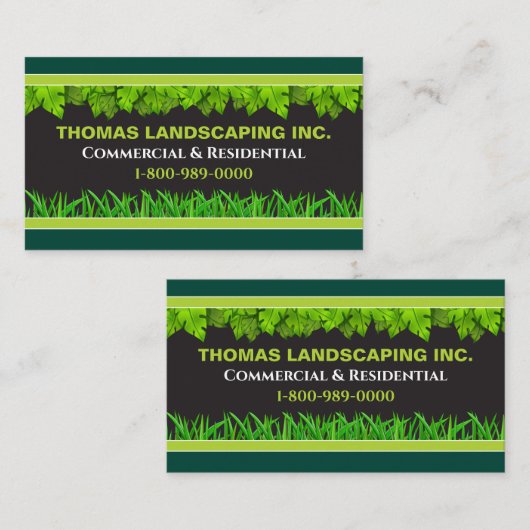 造園気にの芝生のサイン 名刺 (正面/裏面)