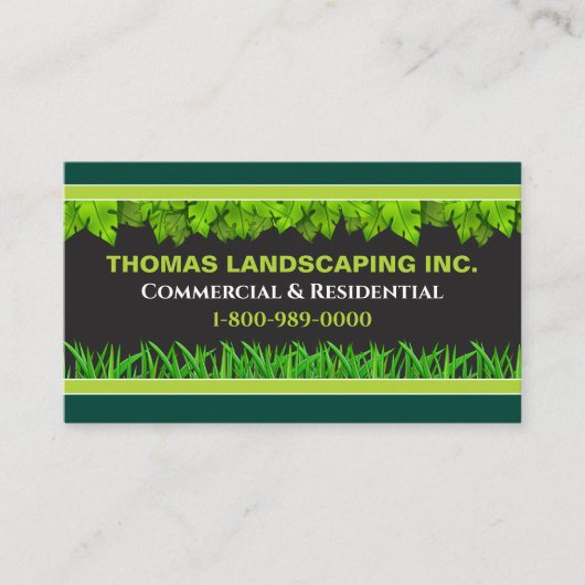 造園気にの芝生のサイン 名刺 (正面)