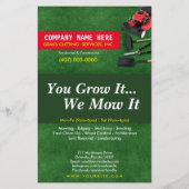 造園気に芝刈り機ハーフページテンプレート チラシ (裏面)