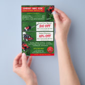 造園気に芝刈り機ハーフページテンプレート チラシ (ハンドル)